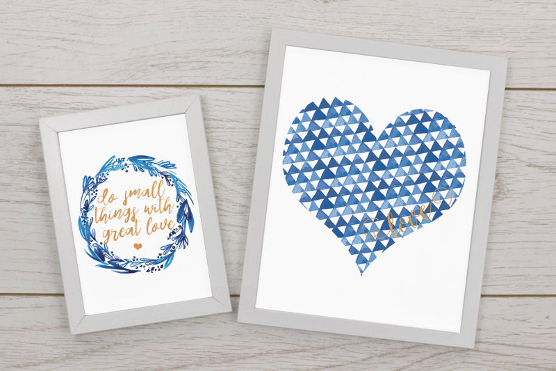 Gold Foil and Blue Heart Love Printable Set – Remodelaholic
